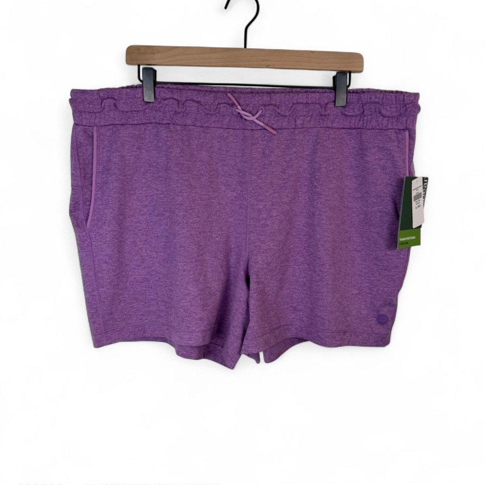 NWT LL Bean Venture Soft Knit Shorts Purple Women Size XL Stretch Hiking Casual